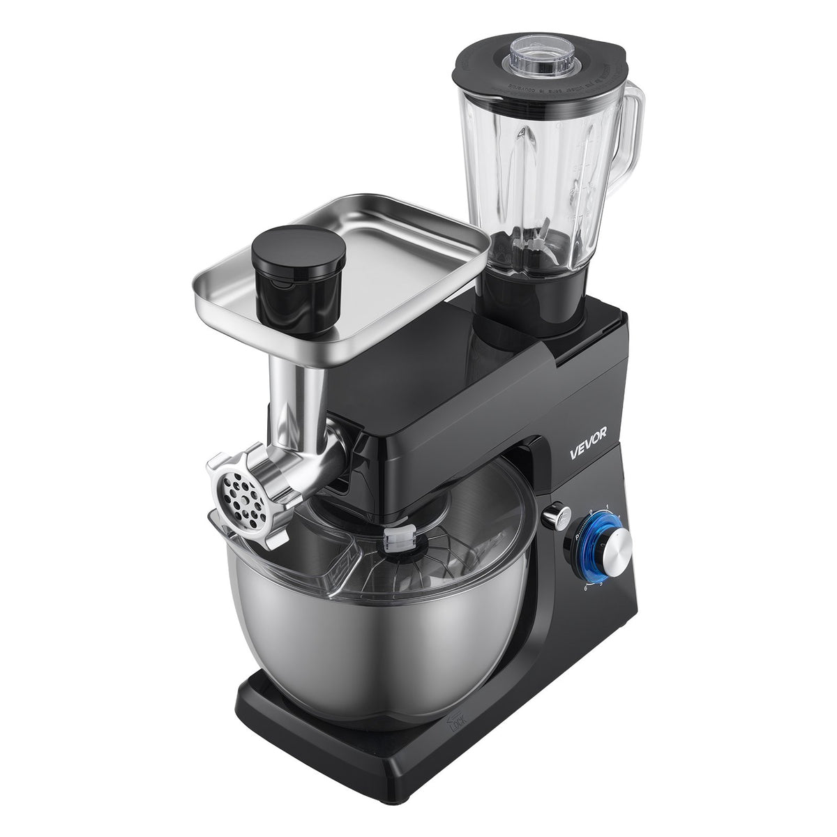 Standmixer, 7,8 L elektrische Küchenmaschine, 1500W Teigkneter, 6+P - NovaDom